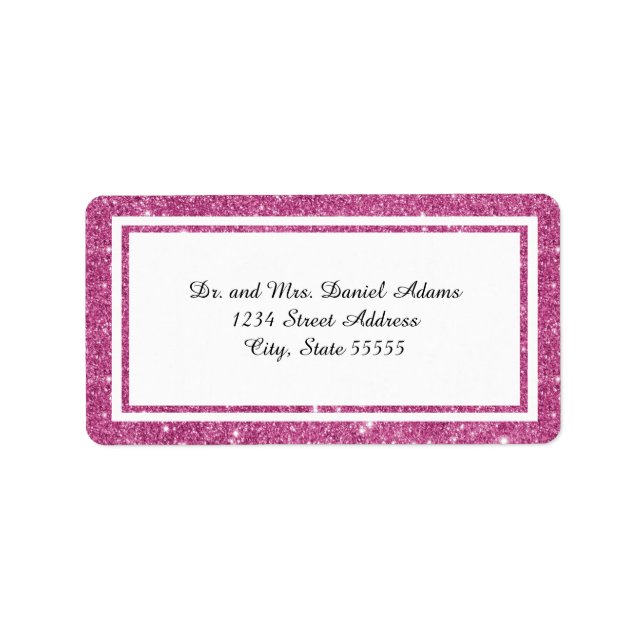 Double Purple/Pink Glitter Trim - Address Label (Front)