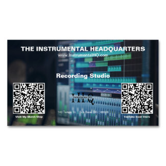 Double QR Code Small Magnetic Business Card