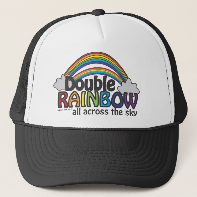 Double Rainbow All Across The Sky Trucker Hat (Front)