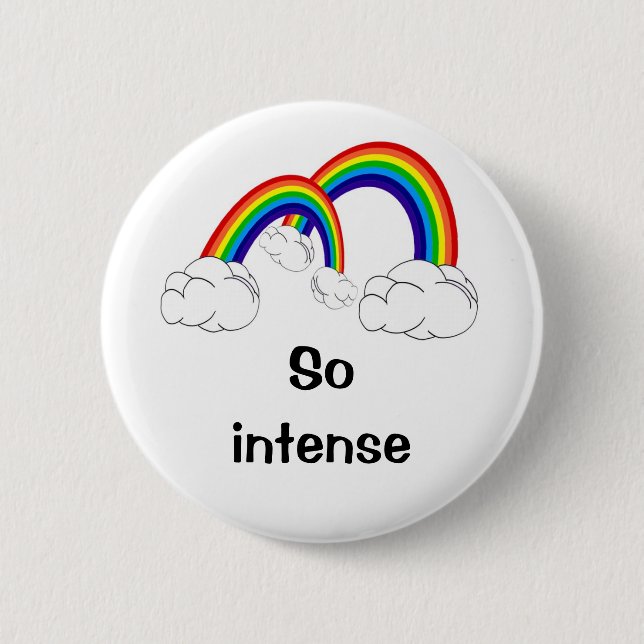 Double rainbow all the way across the sky 6 cm round badge (Front)