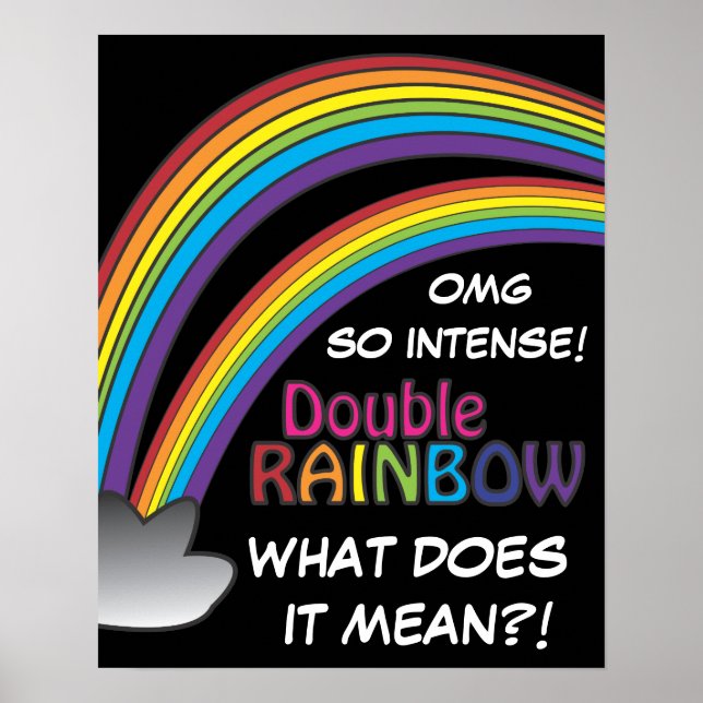Double Rainbow All The Way Across The Sky Poster (Front)