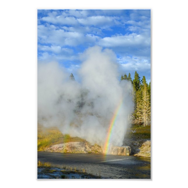 Double Rainbow at Riverside Geyser, Yellowstone Photo Print (Front)