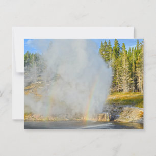 Double Rainbow at Riverside Geyser, Yellowstone Postcard