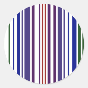 Double Rainbow Barcode Classic Round Sticker