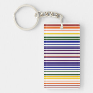Double Rainbow Barcode Key Ring