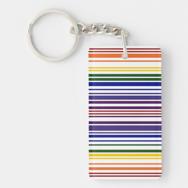 Double Rainbow Barcode Key Ring (Front)