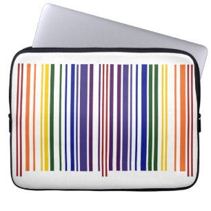 Double Rainbow Barcode Laptop Sleeve