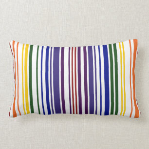Double Rainbow Barcode Lumbar Cushion
