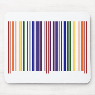 Double Rainbow Barcode Mouse Mat