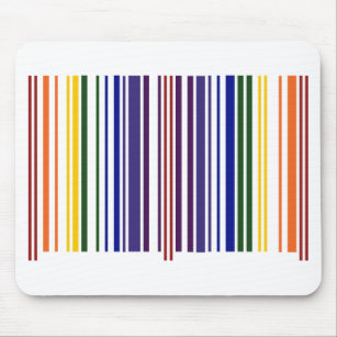 Double Rainbow Barcode Mouse Mat