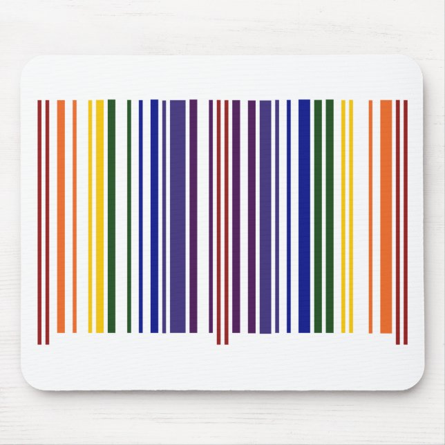 Double Rainbow Barcode Mouse Mat (Front)
