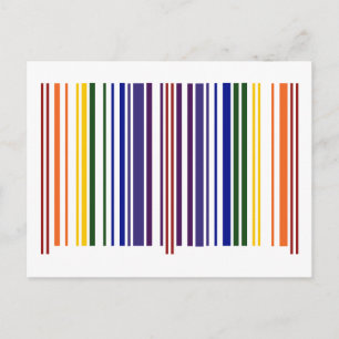 Double Rainbow Barcode Postcard