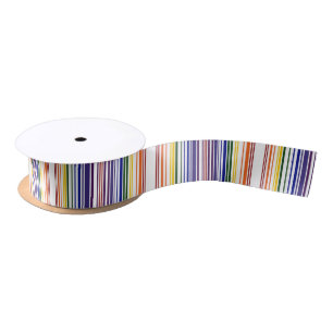 Double Rainbow Barcode Satin Ribbon