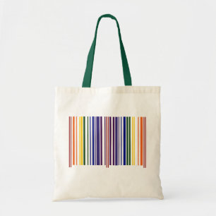 Double Rainbow Barcode Tote Bag