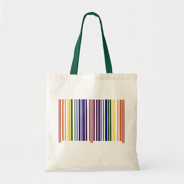 Double Rainbow Barcode Tote Bag (Front)