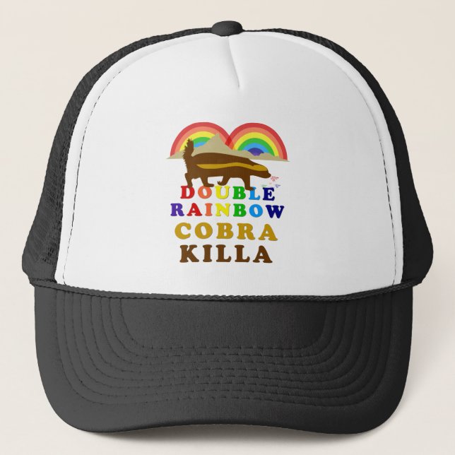 Double Rainbow Honey Badger Cobra Killa Trucker Hat (Front)