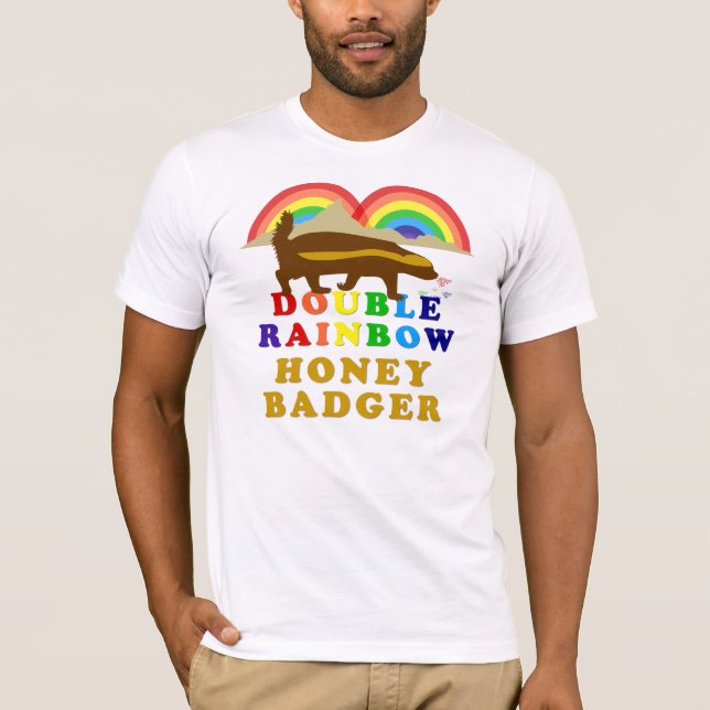 double rainbow honey badger T-Shirt (Front)