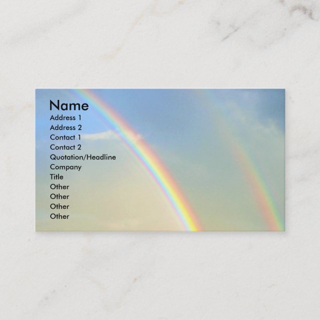 Double Rainbow l Photography Business Card (Front)