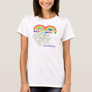 double rainbow narwhals T-Shirt