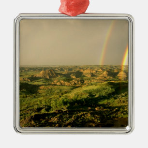 Double Rainbow over Painted Canyon in Theodore Metal Tree Decoration