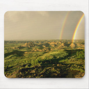 Double Rainbow over Painted Canyon in Theodore Mouse Mat