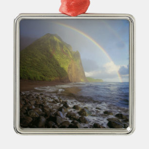 Double rainbow over the cliffs of the North Metal Tree Decoration
