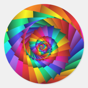 Double Rainbow Spiral Sticker