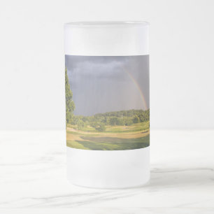 Double Rainbow Through Rain Frosted Mug