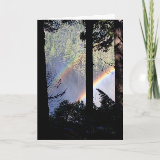 Double Rainbow through Trees Card (Front)