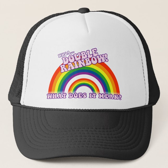 Double Rainbow tshirt Trucker Hat (Front)