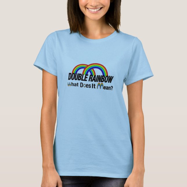double rainbow - what does it mean? T-Shirt (Front)