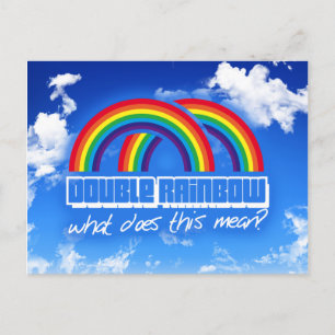 Double rainbow, what does this mean? postcard