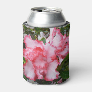 Double Red and White Azaleas Spring Floral Can Cooler