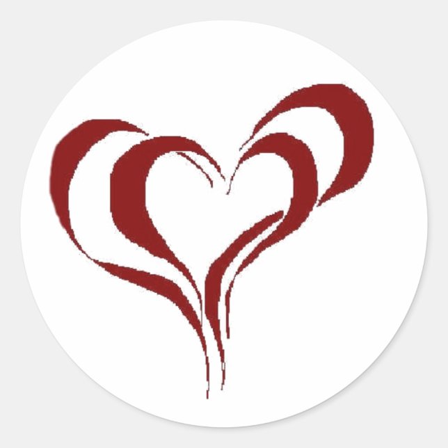 Double Red Hearts Classic Round Sticker (Front)