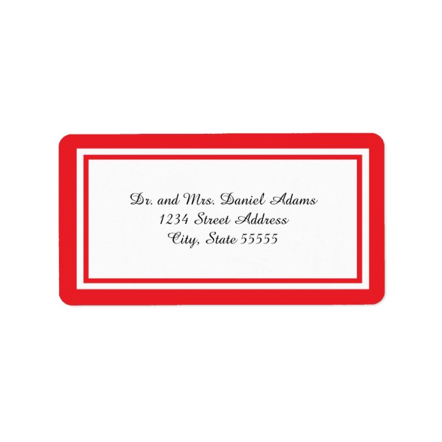 Double Red Trim - Address Label (Front)