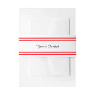 Double Red Trim - Belly Band Invitation Belly Band