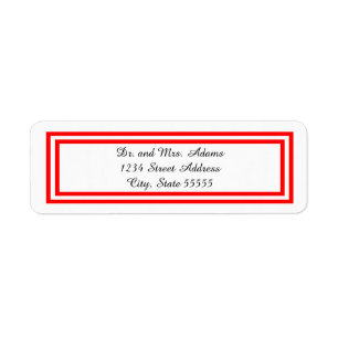 Double Red Trim - Return Address Label