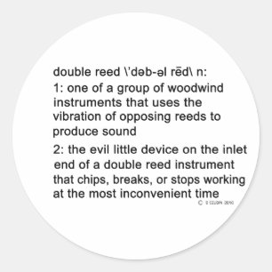 Double Reed Definition Classic Round Sticker