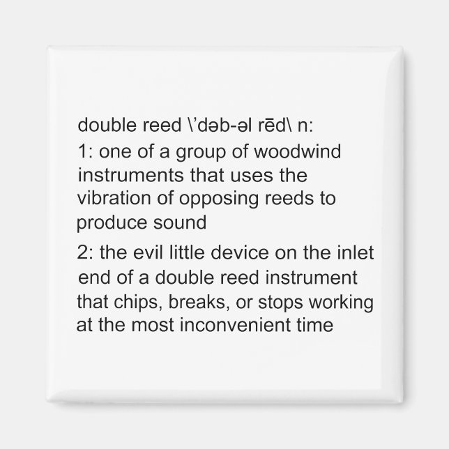 Double Reed Definition Magnet (Front)