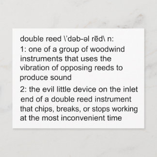 Double Reed Definition Postcard