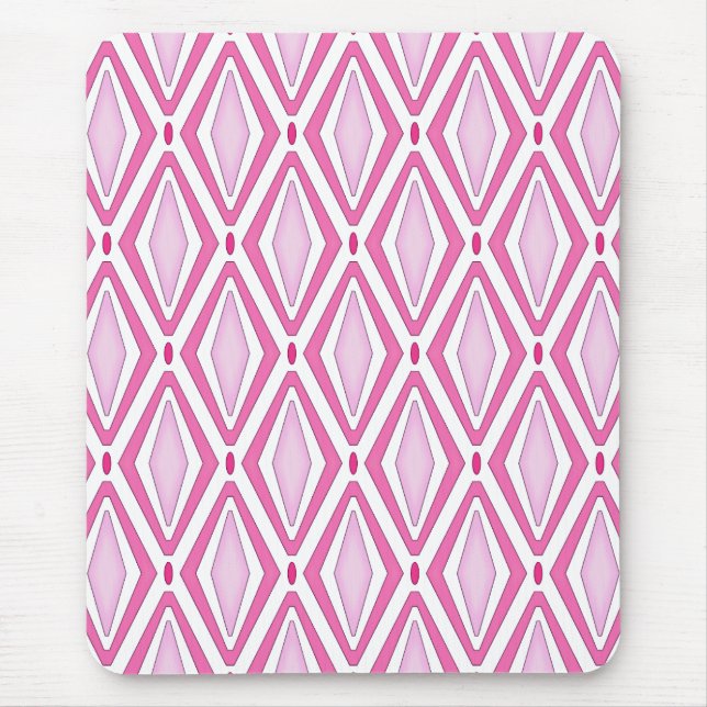 Double Retro Diamond Pinks Mouse Mat (Front)