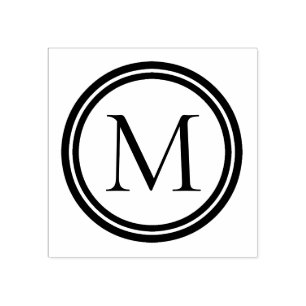Double Ring Monogram Rubber Stamp