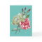 Double Rose on Teal Greeting Card - blank inside