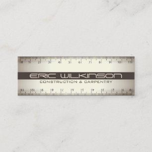 Double ruler faux look cover mini business card