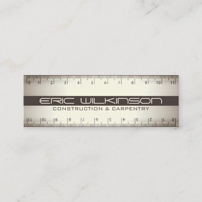 Double ruler faux look cover mini business card (Front)