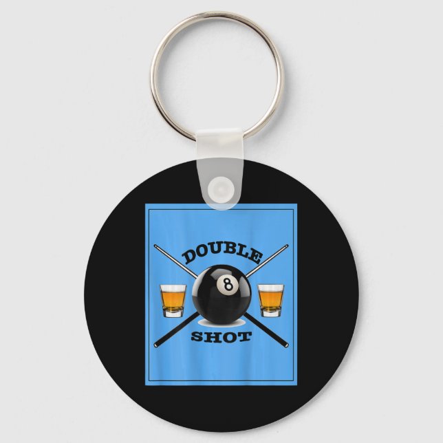 Double Shot 8 Ball  Key Ring (Front)