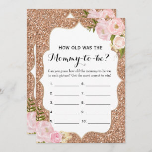 Double Side- 2 Baby Shower Games- How Old   Advice Invitation