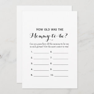 Double Side- 2 Baby Shower Games- How Old   Advice Invitation