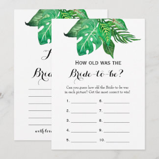 Double Side- 2 Bridal Shower Game-How Old | Advice Invitation