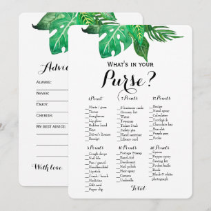 Double Side - 2 Bridal Shower Games Purse   Wishes Invitation